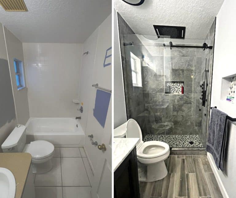 tub to shower conversion in clermont bathroom remodeling