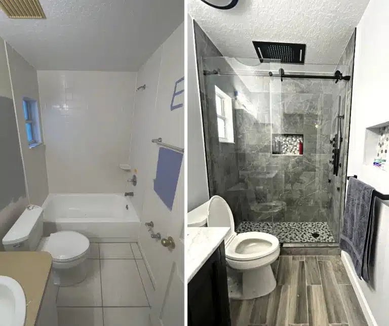 tub to shower conversion in clermont bathroom remodeling