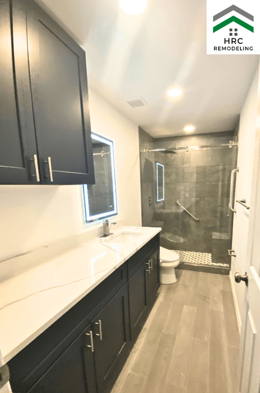 led mirror extra storage cabinet and vanity