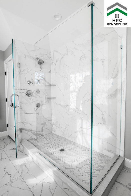 bathroom remodeling with herringbone shower floor
